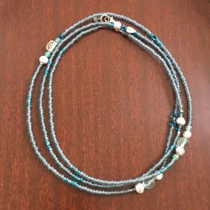 Tica Rosa sterling sea glass pearl necklace